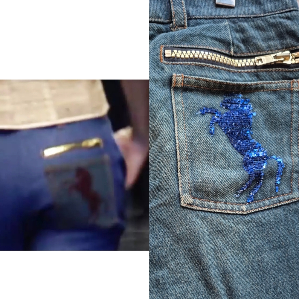 Chloe 1999 Runway Sequin Horse Jeans Collector's Item 40